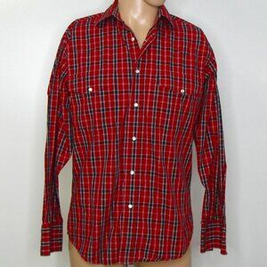 Wrangler Mens Wrinkle Resist Western Plaid Shirt